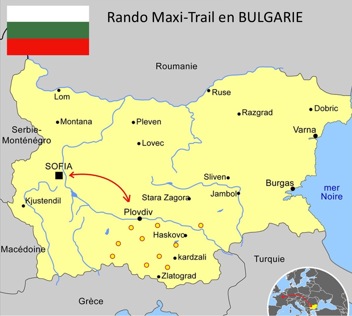 carte escapade maxi-trail bulgarie